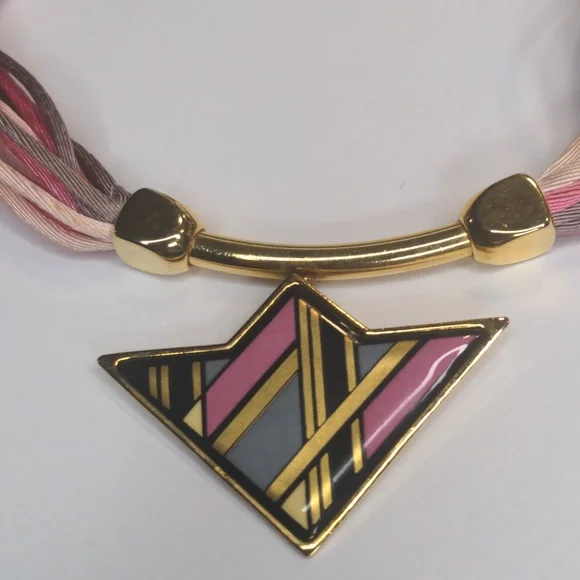 Vintage 1980s Michaela Frey Enamel Pendant Necklace – Signed Modernist Style - Picture 3 of 8